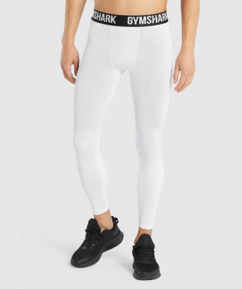 Men's Gymshark Element Baselayer Leggings White | CA 6AD075